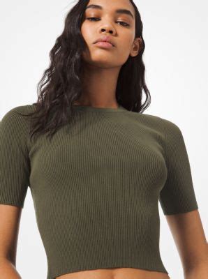 michael kors gerippter sweater mit schnürung